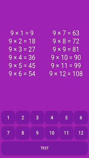 Multiplication tables 1 to 12 Apps