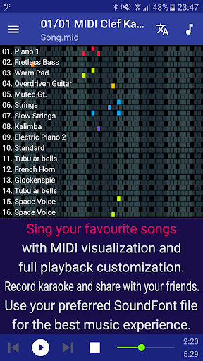 MIDI Clef Karaoke Player Apps