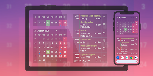 Calendar Widget: Month/Agenda Apps