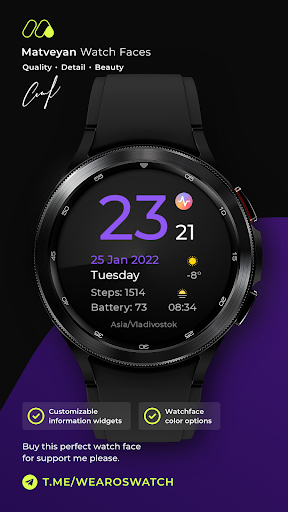 Minimal watch face for WearOs Apps