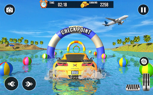 Crazy Car Water Surfing Games Apps