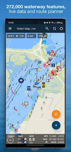 Water Map Live - Routes, AIS Apps
