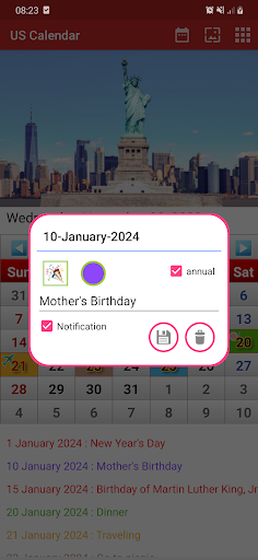 US Calendar 2024 Apps