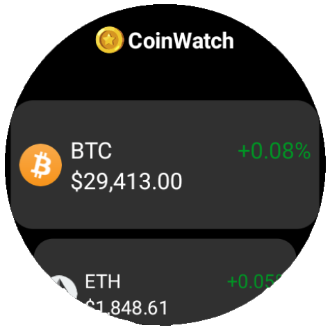 CoinWatch Wear OS Apps